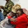 Two women hugging at a Black Women with Breast Cancer Support Group