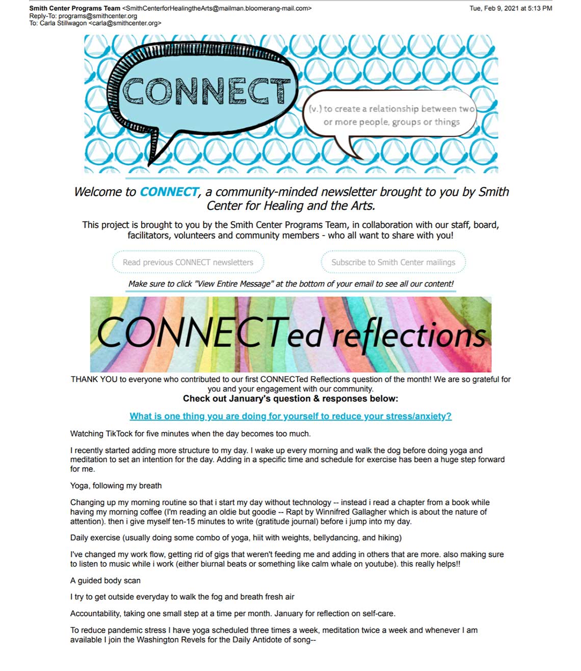CONNECT Newsletter February 9, 2021