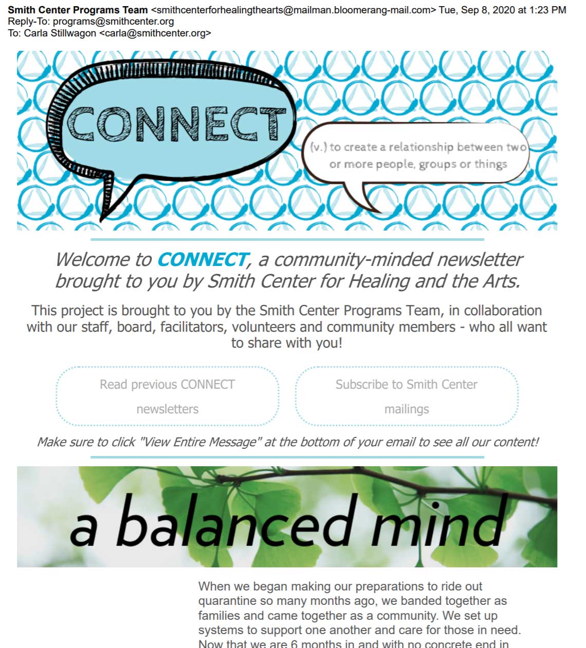 CONNECT Newsletter September 8, 2020