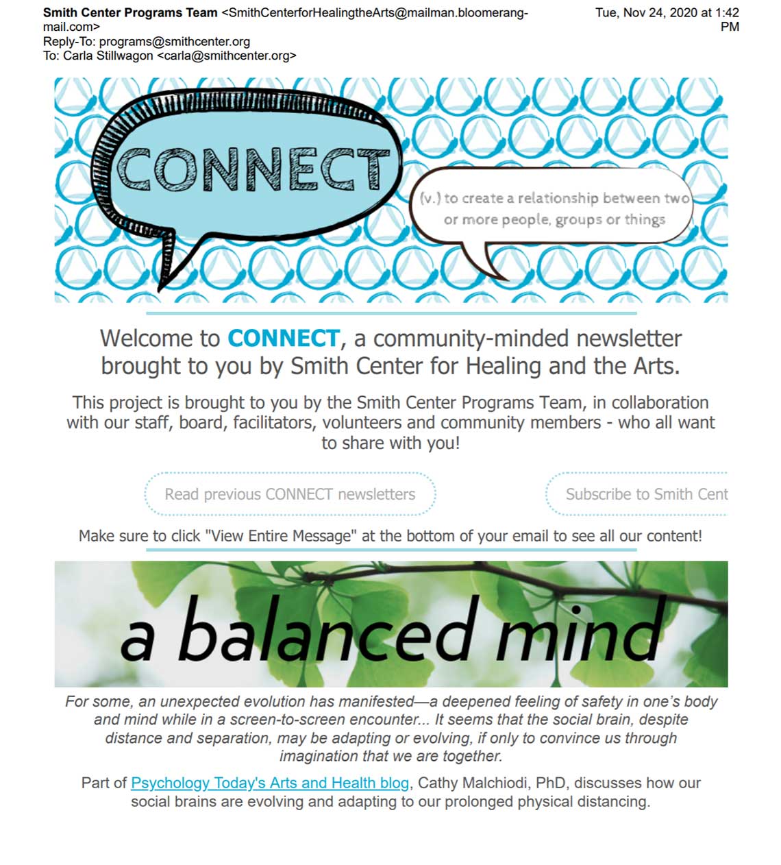 CONNECT Newsletter November 24, 2020
